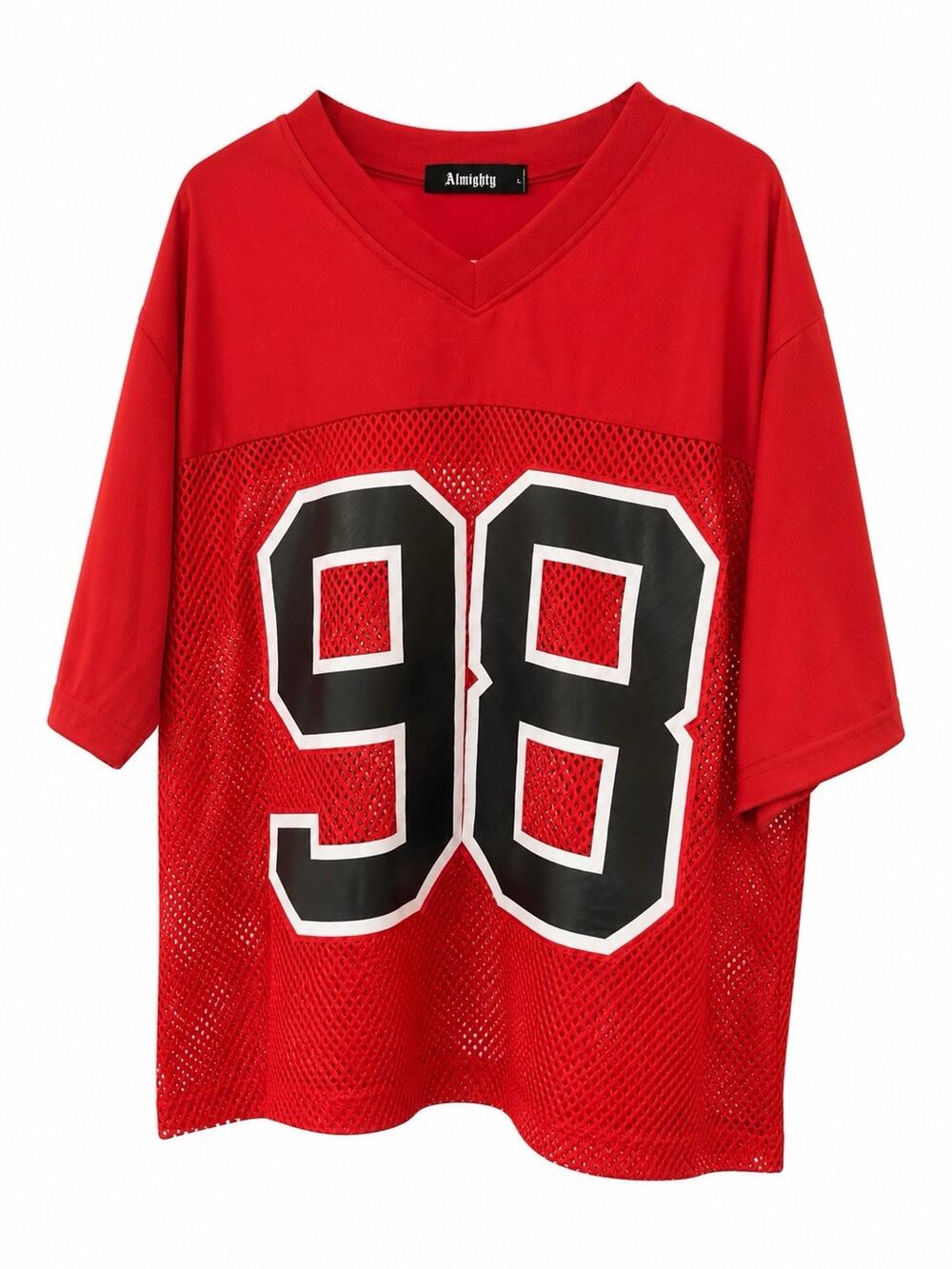 Almighty 98 Mesh Jersey Shirt Men’s Large Red Oversized Streetwear Y2K
